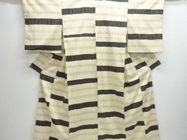 JAPANESE KIMONO / ANTIQUE KIMONO / SILK / HON-SHIOZAWA / WOVEN STRIPE